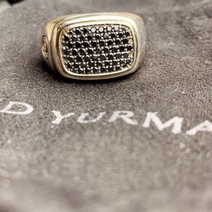 David Yurman // black pavé diamond signet ring // ca. 2015 // size 10